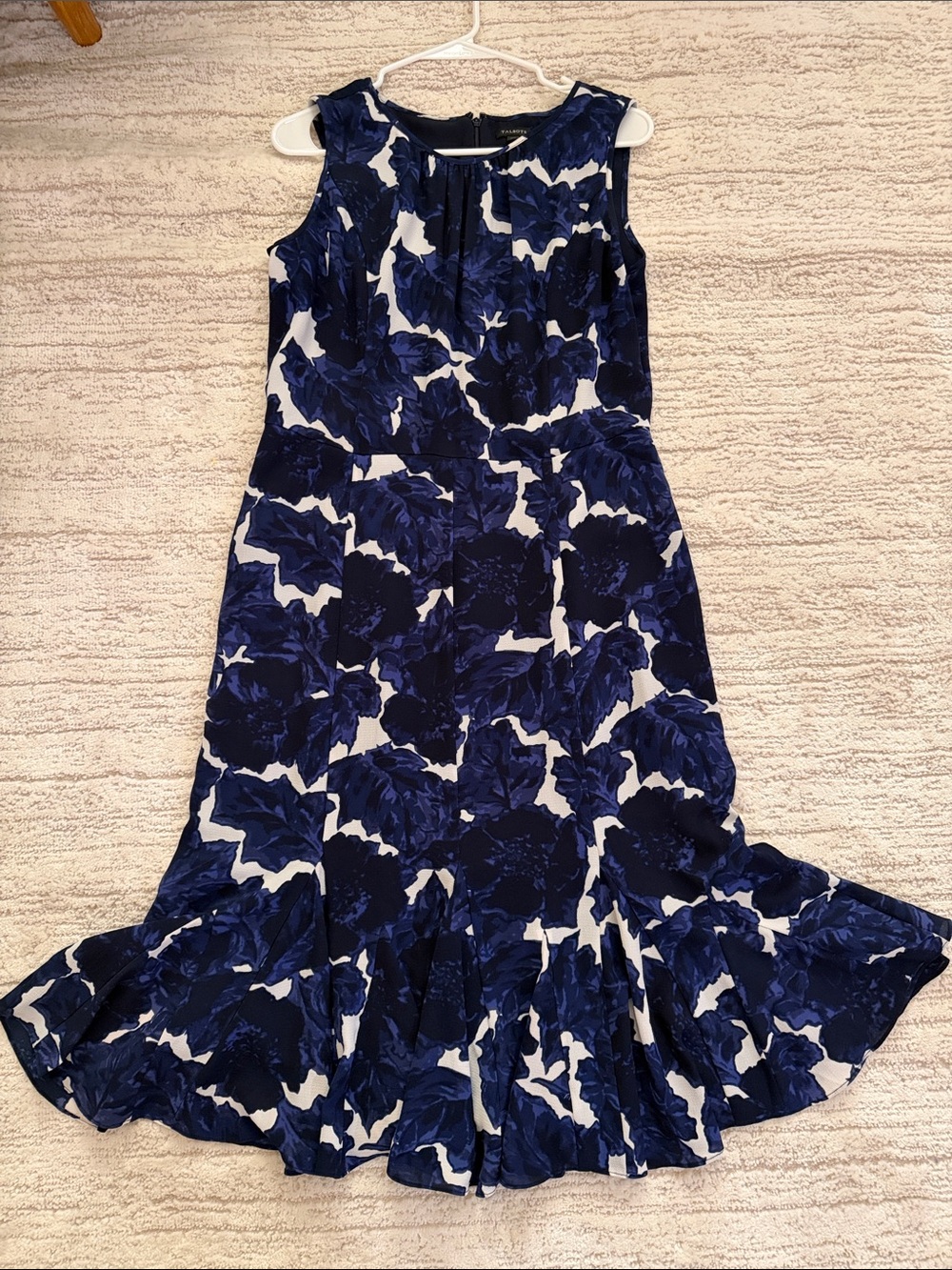 Talbots blue Floral Sleeveless Midi Dress 8